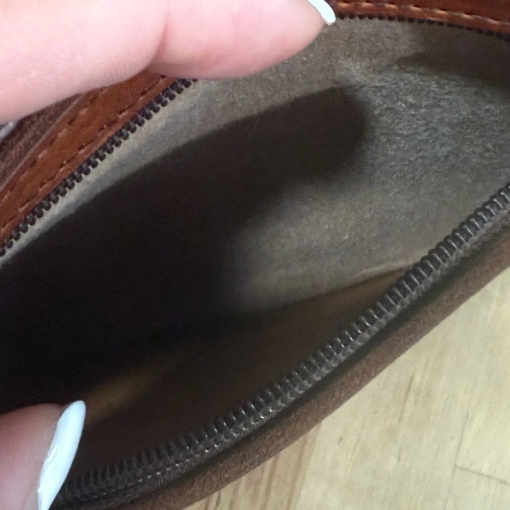 Vintage Rich Brown Leather Crossbody Bag